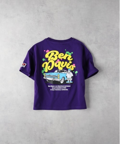 BEN DAVIS（ベンデイビス）の「【BEN DAVIS】カーグラフィックＴシャツ（Tシャツ/カットソー・キッズ・オフホワイト/ブラック/パープル・130/140/150/160）」の3枚目の写真
