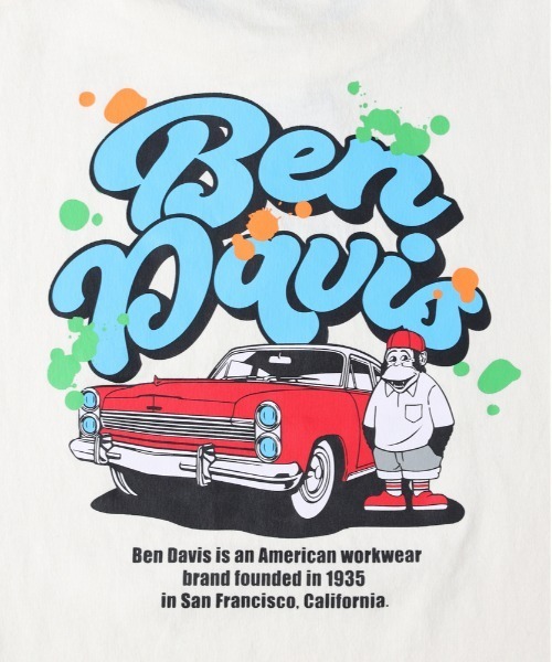 BEN DAVIS（ベンデイビス）の「【BEN DAVIS】カーグラフィックＴシャツ（Tシャツ/カットソー・キッズ・オフホワイト/ブラック/パープル・130/140/150/160）」の5枚目の写真