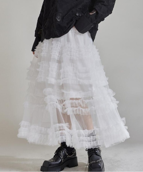 semplice(センプリチェ)の「ロングスカート【韓国ファッション】(スカート・レディース・ブラック/ホワイト・F)」の14枚目の写真