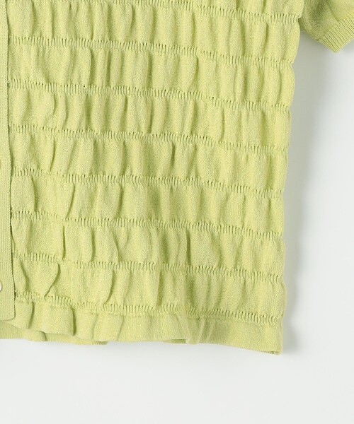 green label relaxing(グリーンレーベルリラクシング)の「シャーリング ポロニット カーディガン -ウォッシャブル-(カーディガン/ボレロ・レディース・オフホワイト/ネイビー/イエロー・FREE)」の20枚目の写真