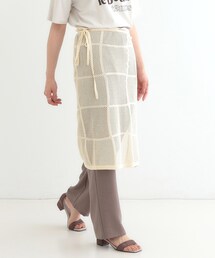 Cutie Blonde | パッチワーク風ニット 巻きスカート(スカート)