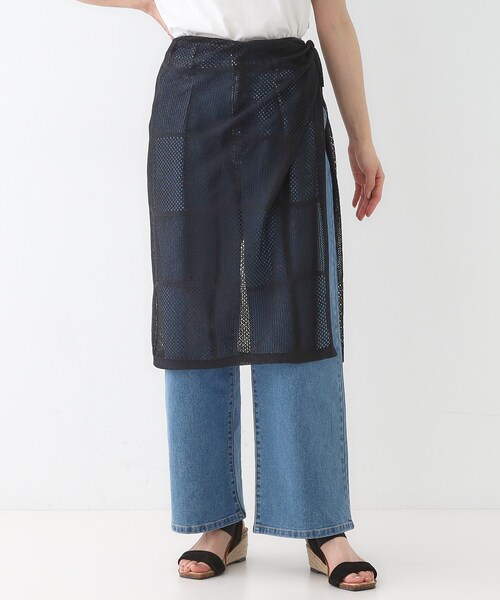 Cutie Blonde（キューティーブロンド）の「パッチワーク風ニット 巻きスカート（スカート・レディース・ブラック/アイボリー・00）」の11枚目の写真