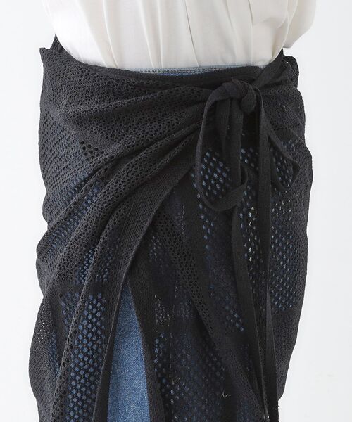 Cutie Blonde（キューティーブロンド）の「パッチワーク風ニット 巻きスカート（スカート・レディース・ブラック/アイボリー・00）」の13枚目の写真