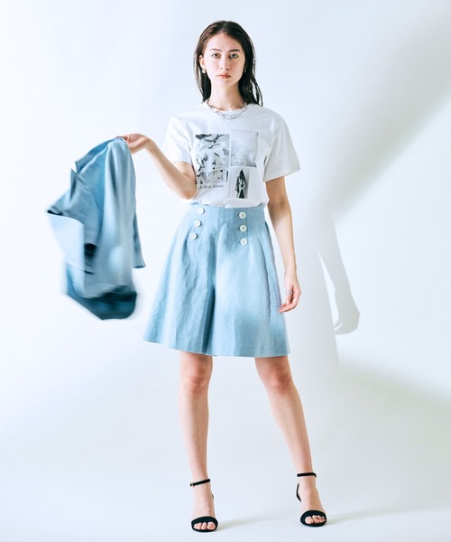 Audie a Muses(オーディアミューズ)の「フォトプリントTシャツ(Tシャツ/カットソー・レディース・ブラック/オフホワイト・42/38)」の9枚目の写真