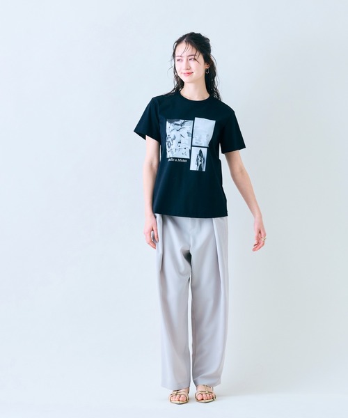Audie a Muses(オーディアミューズ)の「フォトプリントTシャツ(Tシャツ/カットソー・レディース・ブラック/オフホワイト・42/38)」の14枚目の写真