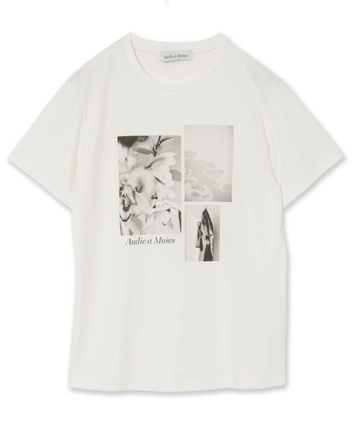 Audie a Muses(オーディアミューズ)の「フォトプリントTシャツ(Tシャツ/カットソー・レディース・ブラック/オフホワイト・42/38)」の18枚目の写真