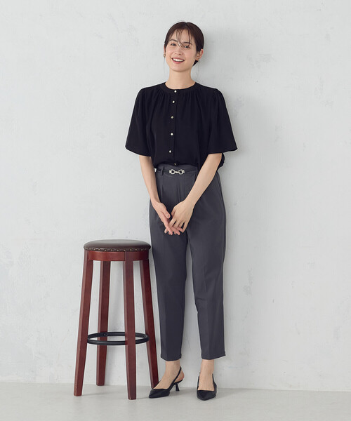 COMME CA ISM / コムサイズム 前後２ＷＡＹ　ギャザーブラウス　 コムサイズム COMME CA ISM 前後2WAY ギャザーブラウス