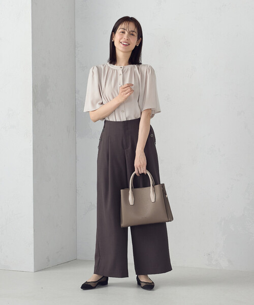 COMME CA ISM / コムサイズム 前後２ＷＡＹ　ギャザーブラウス　 コムサイズム COMME CA ISM 前後2WAY ギャザーブラウス