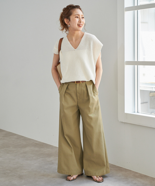 【新品未使用】Spick and Span ペーパーヤーンルーズニットベスト セール】ペーパーヤーンルーズニットベスト（ベスト）｜Spick