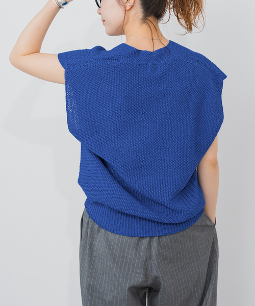 Spick and Span ペーパーヤーンルーズニットベスト　ホワイト Spick & Span｜ペーパーヤーンルーズニットベスト | Rakuten