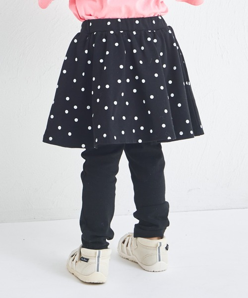 pairmanon（ペアマノン）の「【両側ポケット付き】10分丈 無地 スカート ドッキング スカッツ（レギンス/スパッツ・キッズ・ライトブルー/ブラック/ドット/ベージュ/グリーン系その他/ピンク・110/100/120/130/140/90）」の6枚目の写真