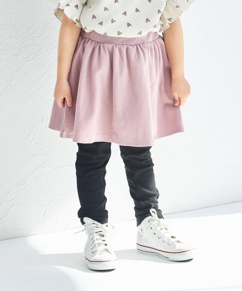 pairmanon（ペアマノン）の「【両側ポケット付き】10分丈 無地 スカート ドッキング スカッツ（レギンス/スパッツ・キッズ・ライトブルー/ブラック/ドット/ベージュ/グリーン系その他/ピンク・110/100/120/130/140/90）」の5枚目の写真