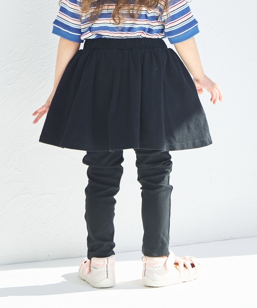 pairmanon（ペアマノン）の「【両側ポケット付き】10分丈 無地 スカート ドッキング スカッツ（レギンス/スパッツ・キッズ・ライトブルー/ブラック/ドット/ベージュ/グリーン系その他/ピンク・110/100/120/130/140/90）」の8枚目の写真