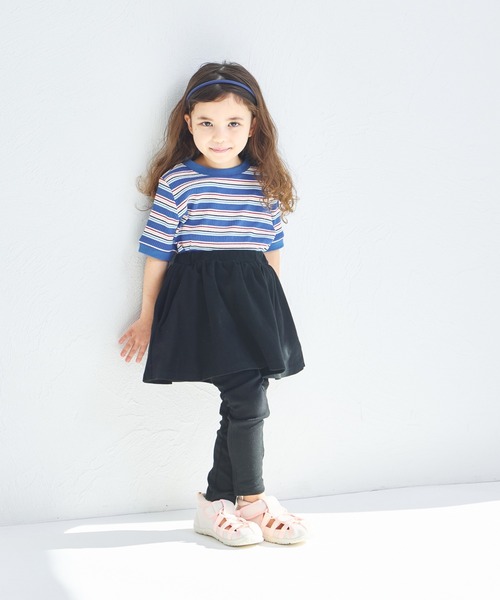 pairmanon（ペアマノン）の「【両側ポケット付き】10分丈 無地 スカート ドッキング スカッツ（レギンス/スパッツ・キッズ・ライトブルー/ブラック/ドット/ベージュ/グリーン系その他/ピンク・110/100/120/130/140/90）」の11枚目の写真