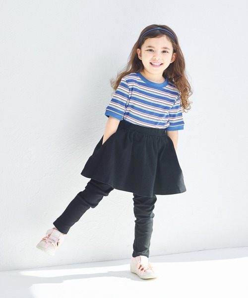 pairmanon（ペアマノン）の「【両側ポケット付き】10分丈 無地 スカート ドッキング スカッツ（レギンス/スパッツ・キッズ・ライトブルー/ブラック/ドット/ベージュ/グリーン系その他/ピンク・110/100/120/130/140/90）」の12枚目の写真