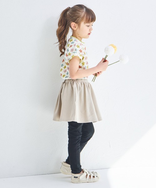 pairmanon（ペアマノン）の「【両側ポケット付き】10分丈 無地 スカート ドッキング スカッツ（レギンス/スパッツ・キッズ・ライトブルー/ブラック/ドット/ベージュ/グリーン系その他/ピンク・110/100/120/130/140/90）」の16枚目の写真