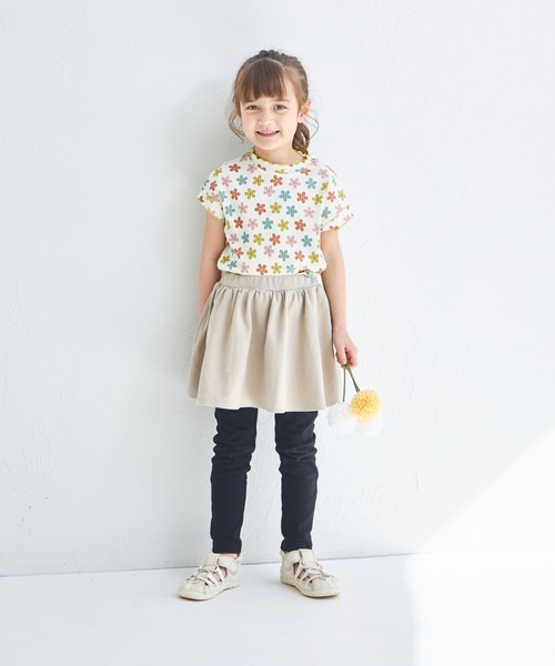 pairmanon（ペアマノン）の「【両側ポケット付き】10分丈 無地 スカート ドッキング スカッツ（レギンス/スパッツ・キッズ・ライトブルー/ブラック/ドット/ベージュ/グリーン系その他/ピンク・110/100/120/130/140/90）」の19枚目の写真