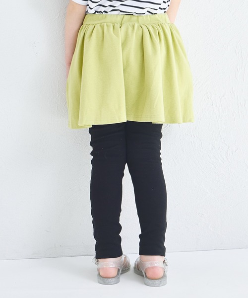 pairmanon（ペアマノン）の「【両側ポケット付き】10分丈 無地 スカート ドッキング スカッツ（レギンス/スパッツ・キッズ・ライトブルー/ブラック/ドット/ベージュ/グリーン系その他/ピンク・110/100/120/130/140/90）」の21枚目の写真