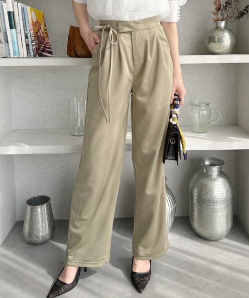 Ada.（エイダ）の「ウエストサイドリボン スラックス（スラックス・レディース・グリーン/ブラック・M/S）」の2枚目の写真