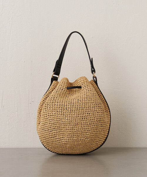 Jena espace merveilleux（ジェナ　エスパスメルヴェイユ）の「ラフィア巾着バッグ（トートバッグ・レディース・ブラック/ベージュ・FREE）」の17枚目の写真