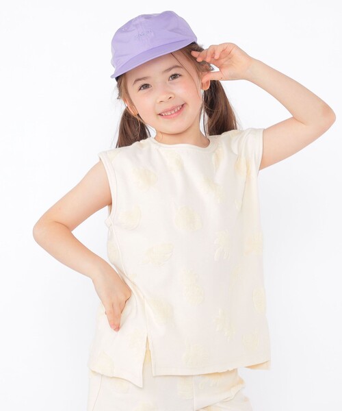 SHIPS（シップス）の「SHIPS KIDS:100cm～130cm / パイル ジャカード ノースリーブ TEE（タンクトップ・キッズ・ブルー系/オフホワイト・100/110/120/130）」の3枚目の写真
