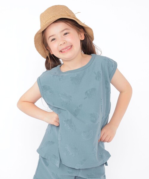 SHIPS（シップス）の「SHIPS KIDS:100cm～130cm / パイル ジャカード ノースリーブ TEE（タンクトップ・キッズ・ブルー系/オフホワイト・100/110/120/130）」の18枚目の写真