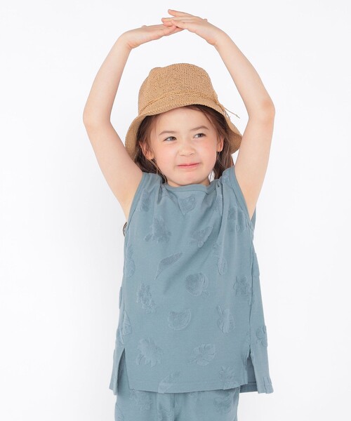 SHIPS（シップス）の「SHIPS KIDS:100cm～130cm / パイル ジャカード ノースリーブ TEE（タンクトップ・キッズ・ブルー系/オフホワイト・100/110/120/130）」の19枚目の写真
