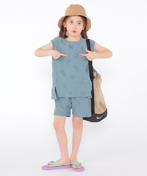 SHIPS（シップス）の「SHIPS KIDS:100cm～130cm / パイル ジャカード ノースリーブ TEE（タンクトップ・キッズ・ブルー系/オフホワイト・100/110/120/130）」の20枚目の写真