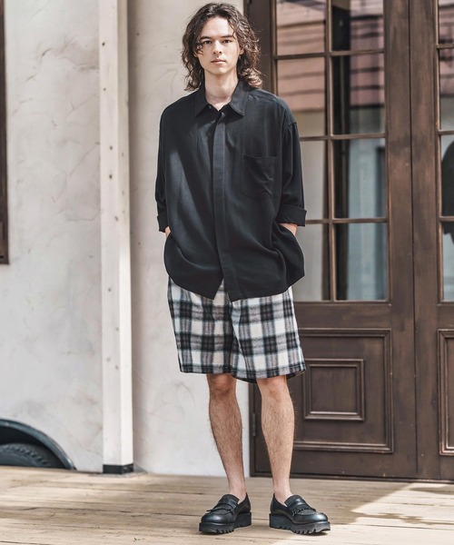 CAMBIO（カンビオ）の「ms6055-Linen Rayon Fly Front 3-4 Sleeve Shirts 七分袖シャツ（シャツ/ブラウス・メンズ・ダークカーキ/ブラック/キナリ・S/M/L）」の19枚目の写真