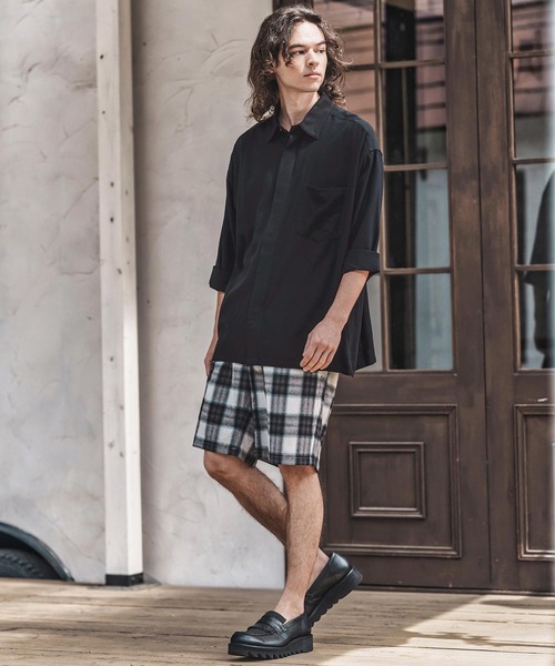 CAMBIO（カンビオ）の「ms6055-Linen Rayon Fly Front 3-4 Sleeve Shirts 七分袖シャツ（シャツ/ブラウス・メンズ・ダークカーキ/ブラック/キナリ・S/M/L）」の21枚目の写真