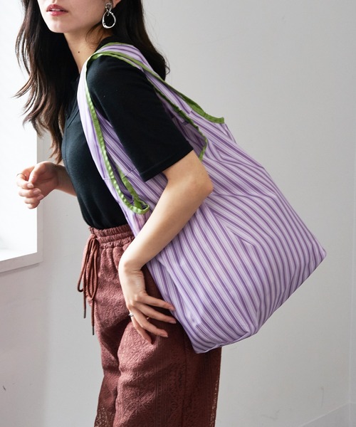 SETUP7（セットアップセブン）の「【SETUP7】コンパクトショッピングバック GLR（エコバッグ/サブバッグ・レディース・オレンジ/ピンク/ブルー/グリーン/サックスブルー/パープル/レオパード/グリーン系その他2・FREE）」の6枚目の写真