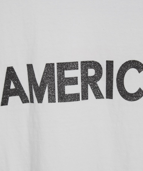 【Americana（アメリカーナ）】ラフィー丸胴 ロゴプリントTシャツ / レタリングTシャツ Americana/アメリカーナ ラフィー丸胴 ロゴプリントTシャツ（T