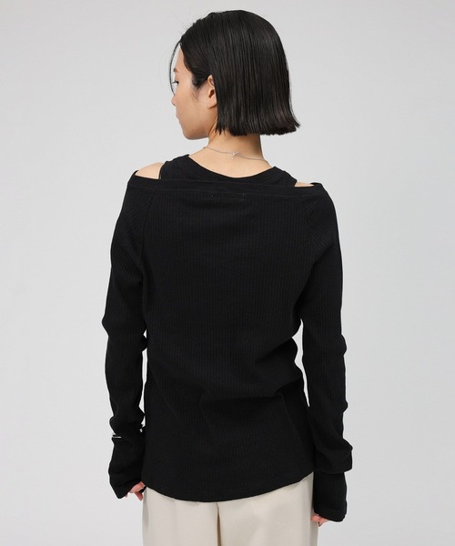 BABYLONE（バビロン）の「ヴィンテージライトリブカーディガン（カーディガン/ボレロ・レディース・チャコール/サンドベージュ/ブラック・フリー）」の21枚目の写真