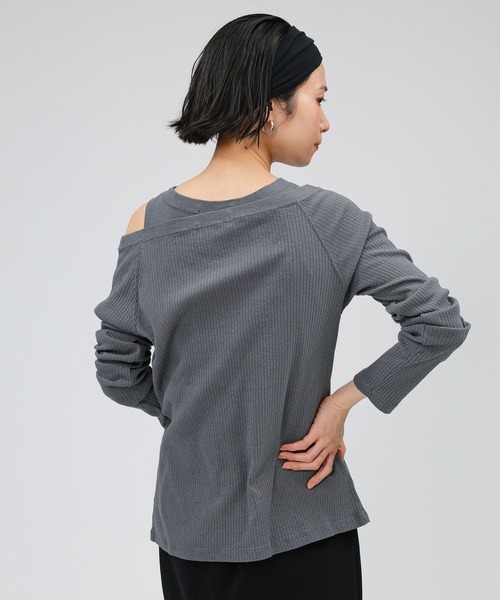 BABYLONE（バビロン）の「ヴィンテージライトリブカーディガン（カーディガン/ボレロ・レディース・チャコール/サンドベージュ/ブラック・フリー）」の7枚目の写真