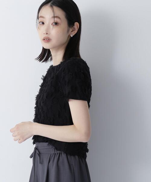 NATURAL BEAUTY BASIC(ナチュラルビューティーベーシック)の「◇フリンジコンパクトニット(ニット/セーター・レディース・オフホワイト/グレー/ブラック・FREE)」の3枚目の写真