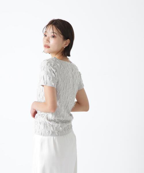 NATURAL BEAUTY BASIC(ナチュラルビューティーベーシック)の「◇フリンジコンパクトニット(ニット/セーター・レディース・オフホワイト/グレー/ブラック・FREE)」の12枚目の写真