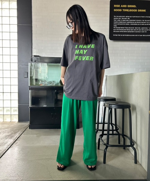 セール】【UNISEX】 カラー タック ワイドパンツ（スウェット