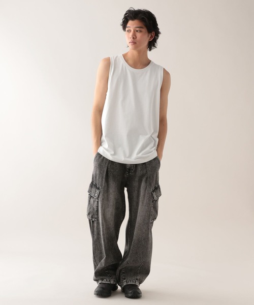 RAGEBLUE（レイジブルー）の「＜接触冷感機能付き＞【HIGH COOL/ハイクール】天竺/タンクトップ（タンクトップ・メンズ・ブラック/ホワイト・MEDIUM/LARGE）」の13枚目の写真