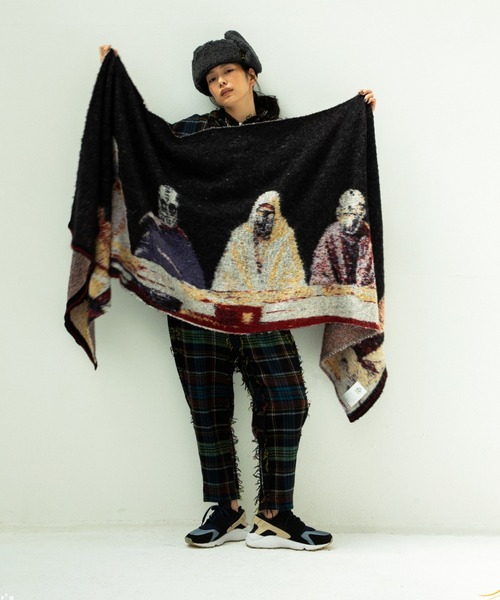 STOF(ストフ)の「STOF/ストフ/STAR MOHAIR KNIT BLANKET(ストール/ショール・メンズ・ブラック/ブルー・FREE)」の2枚目の写真