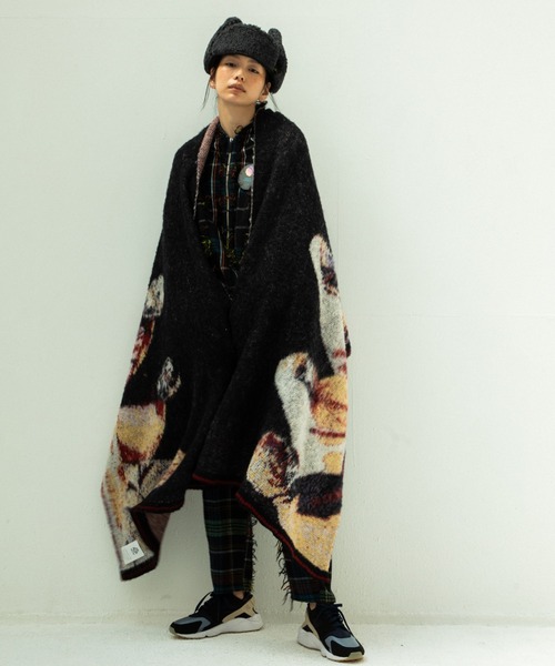 STOF(ストフ)の「STOF/ストフ/STAR MOHAIR KNIT BLANKET(ストール/ショール・メンズ・ブラック/ブルー・FREE)」の8枚目の写真