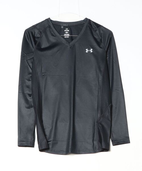 UNDER ARMOUR(アンダーアーマー)の「UAアイソチル フィッティド ロングスリーブ Vネックシャツ(ゴルフ/メンズ)(Tシャツ/カットソー・メンズ・ブラック・S/M/XL/L/2XL)」の2枚目の写真