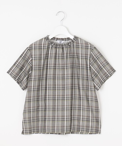 J.PRESS Ladies(J.プレス レディス)の「【洗える】シアーストライプ&チェック ブラウスライク カットソー(Tシャツ/カットソー・レディース・ホワイト系1/グレー系3/ベージュ系1/ダークブラウン系3・SMALL)」の14枚目の写真