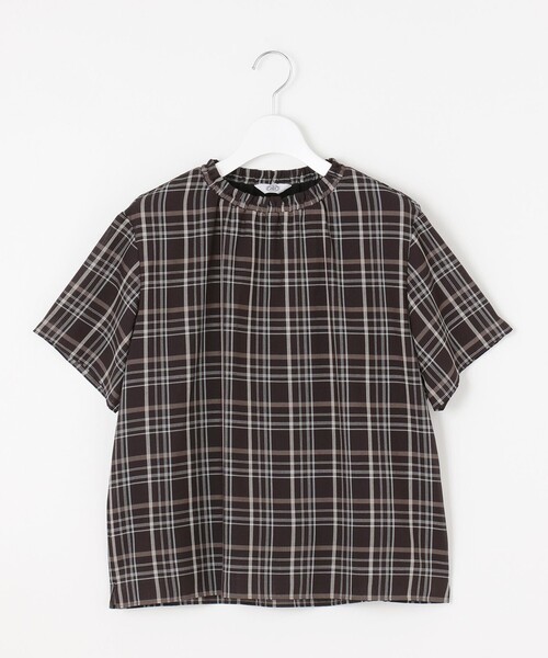 J.PRESS Ladies(J.プレス レディス)の「【洗える】シアーストライプ&チェック ブラウスライク カットソー(Tシャツ/カットソー・レディース・ホワイト系1/グレー系3/ベージュ系1/ダークブラウン系3・SMALL)」の16枚目の写真