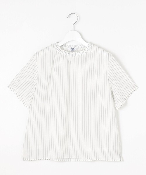 J.PRESS Ladies(J.プレス レディス)の「【洗える】シアーストライプ&チェック ブラウスライク カットソー(Tシャツ/カットソー・レディース・ホワイト系1/グレー系3/ベージュ系1/ダークブラウン系3・SMALL)」の18枚目の写真