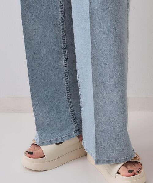 OPAQUE.CLIP(オペークドットクリップ)の「ストレッチライトオンスワイドデニム【洗濯機洗い可】(デニムパンツ・レディース・ライトブルー/ブルー系その他・40/38/42)」の18枚目の写真