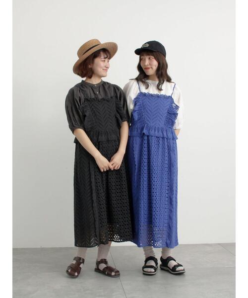 TSUHARU by Samansa Mos2（ツハルバイサマンサモスモス）の「【WEB限定 Sサイズ】オーバーレースキャミワンピース（ワンピース・レディース・ブルー/キナリ/ブラック・M/S）」の15枚目の写真