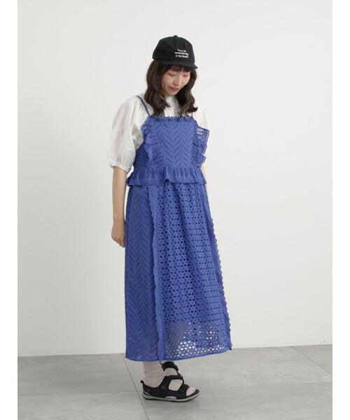 TSUHARU by Samansa Mos2（ツハルバイサマンサモスモス）の「【WEB限定 Sサイズ】オーバーレースキャミワンピース（ワンピース・レディース・ブルー/キナリ/ブラック・M/S）」の18枚目の写真