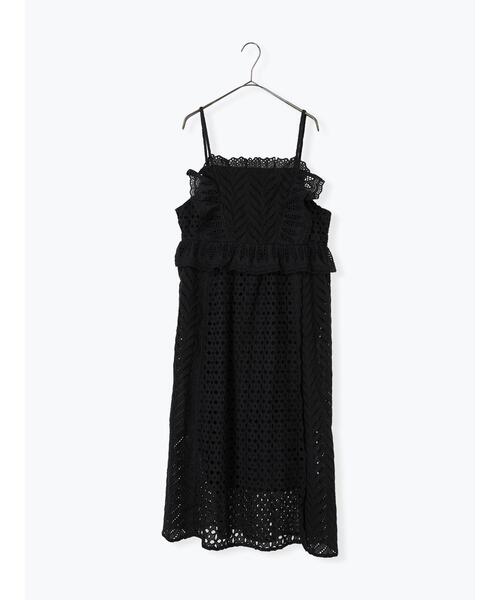 TSUHARU by Samansa Mos2（ツハルバイサマンサモスモス）の「【WEB限定 Sサイズ】オーバーレースキャミワンピース（ワンピース・レディース・ブルー/キナリ/ブラック・M/S）」の4枚目の写真