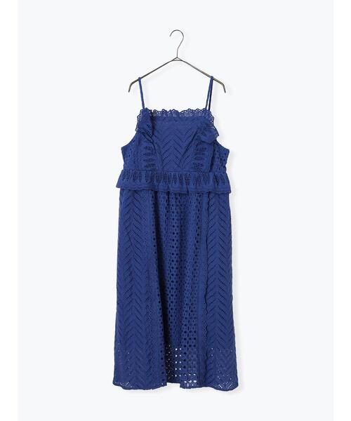 TSUHARU by Samansa Mos2（ツハルバイサマンサモスモス）の「【WEB限定 Sサイズ】オーバーレースキャミワンピース（ワンピース・レディース・ブルー/キナリ/ブラック・M/S）」の6枚目の写真