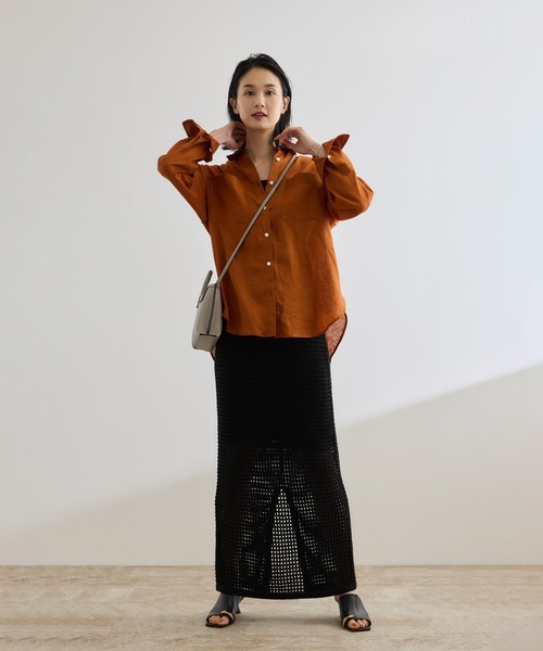 ROPE'（ロペ）の「ラメメッシュスカート/セットアップ対応（スカート・レディース・ゴールド/ブラック・38/36）」の4枚目の写真